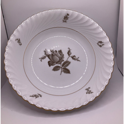 Vintage Königl. pr. Tettau Bavaria Serving Bowl 9" Gold Trim Floral Konigl