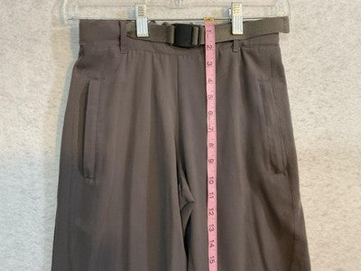 New Balance Track Pant Men XS Brown Elastic Waist Zip Pocket Hiking Straight Leg