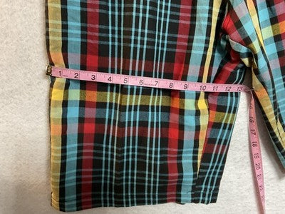 Evolution In Design Shorts Mens 36 Multicolor Plaid Bermuda Flat Front Pockets