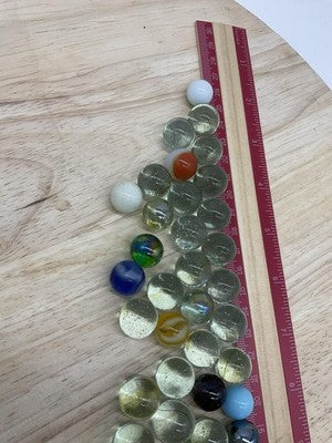 Glass Marbles Lot Mixed Size Clear Green Multicolor Game Pieces Marble Set Toy
