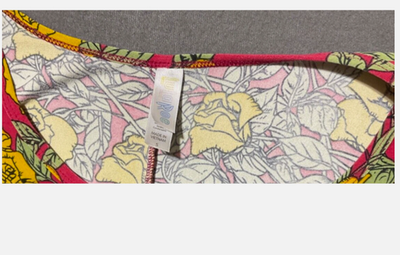 LuLaRoe Shirt Womens Small Pink Yellow Floral Tunic Short Sleeve Top Stretch