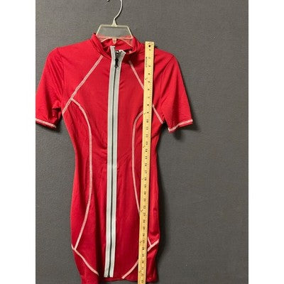 K Too Reflective Red Bodycon Mini Dress Size S Cut #5198 Style ND6447