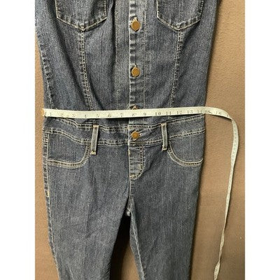 Vintage Andrea Jeans Sleeveless Blue Denim Jumpsuit Small Y2K, 90's