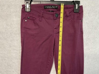 Celebrity Pink Silent Disco Jeans Womens 3 Burgundy Wine Skinny Stretch Juniors