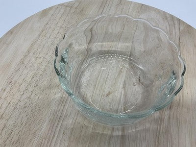 VTG Clear Glass Scalloped Edge Serving Bowl Round Small Dessert Dip Dish Kitchen