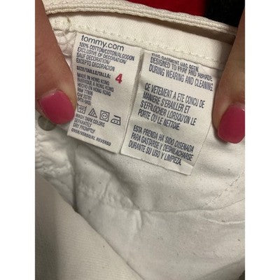 Tommy Hilfiger White Flare Jeans Low Rise Women's Size 4 Distressed VTG