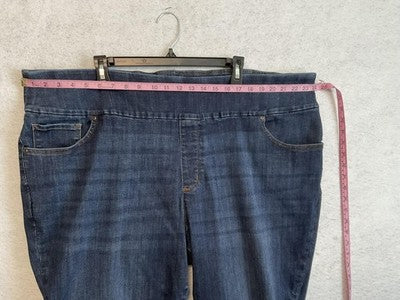 Lee Jeans Womens 28W Long Blue Medium Wash Plus Skinny Sculpting Stretch Denim