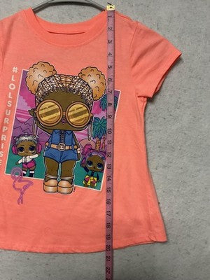 L.O.L. Surprise! Shirt Girls 7/8 Pink Crew Neck LOL Dolls Graphic Tee Top