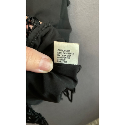 Top Black Sheer by Single Los Angeles 1XL USA Made Fringe Hem