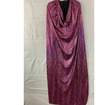 Hooded Cape Costume XL Pink Metallic Snakeskin Foil Full Length Cosplay