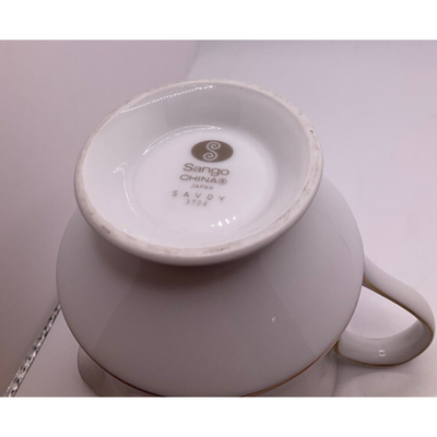 Vintage Sango China Savory 3724 Cream Pitcher  4", Made in Japan Gold Trim RETRO