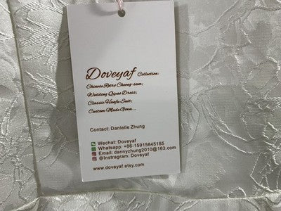 Doveyaf Dress Womens 2XL White Jacquard High Neck Puff Sleeve Qipao Wedding NWT