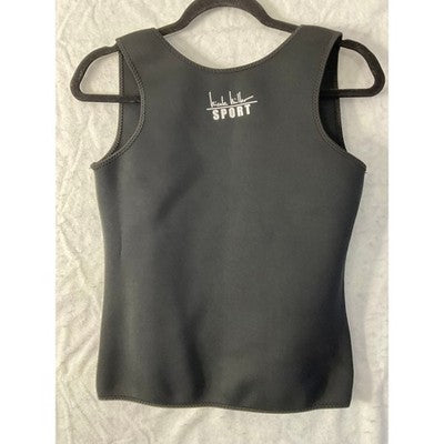Nicole Miller Sport Waist Trainer Vest Women XL Black Neoprene Zipper Workout