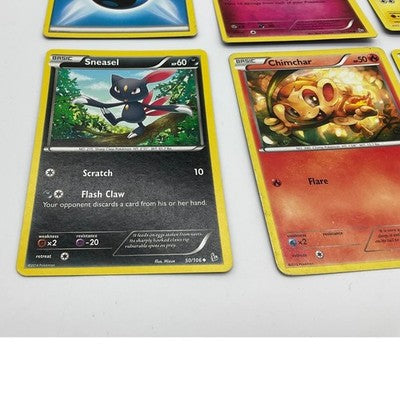 Pokemon TCG Card Lot 6pc Sneasel Chimchar Meowth Flabebe Magnemite Water Energy