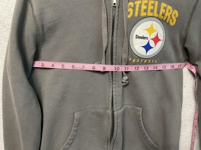 Pittsburgh Steelers Hoodie Sweatshirt Womens Small Gray NFL Football Zip Up