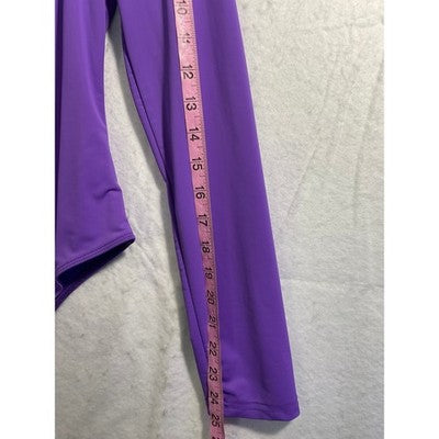 SHEIN SXY Bodysuit Womens Large Purple Long Sleeve Cutout Mock Neck
