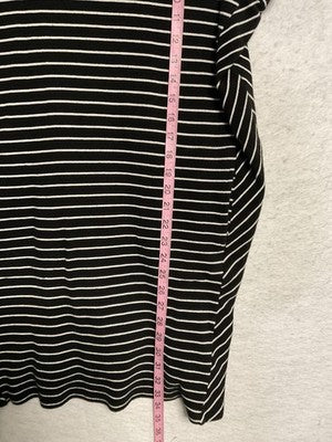 J. Jill Dress Womens Petite Large Black White Stripe T-Shirt Shift Pockets