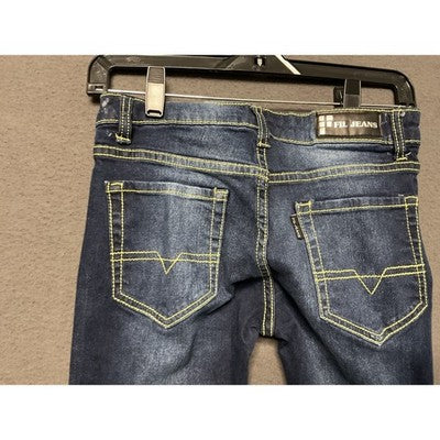 Fil Jeans distressed ripped skinny jeans yellow stitch Y2K streetwear Size 5