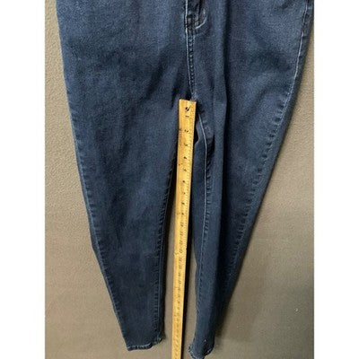 Women's Blue Denim Button-Up Jumpsuit S Fringe Collar Long Sleeve Retro 90's