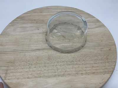 VTG Clear Glass Scalloped Edge Serving Bowl Round Small Dessert Dip Dish Kitchen