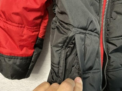 Whales Tail Outerwear Jacket Boys 7 Red Gray Black Hooded Fleece Lined Puffer