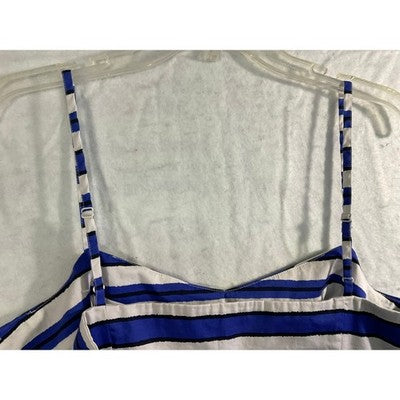 Gap Striped Sheath Dress Womens 14 Blue White Pockets Adjustable Straps Nautical