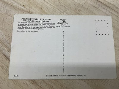 Vintage Pennsylvania Turnpike Bedford PA Photochrome Postcard 6 X 4 In
