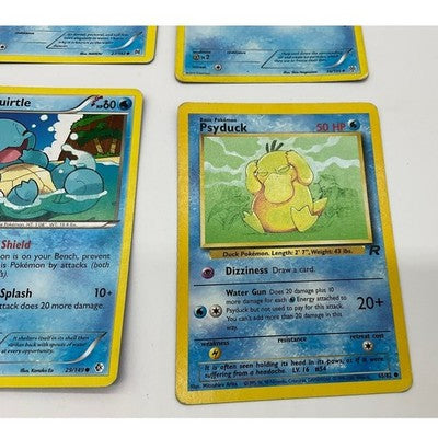 Pokemon Water Type Card Lot Squirtle Psyduck Goldeen Cubchoo Vanillish Energy