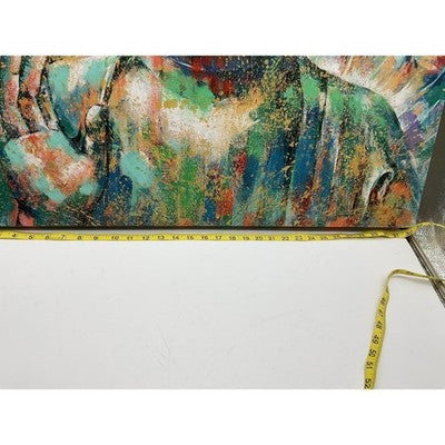 Colorful Buddha Canvas Print Wall Art Textured Abstract Gallery Wrapped Large