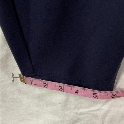 Torrid Pants Womens 24R Blue Ponte Cropped Dress Stretch Zip Pockets Workwear