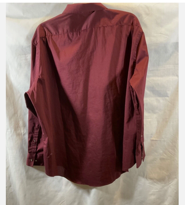 Madison Shirt Mens XL Red Solid Slim Fit Dynamic Cooling Long Sleeve Dress Shirt