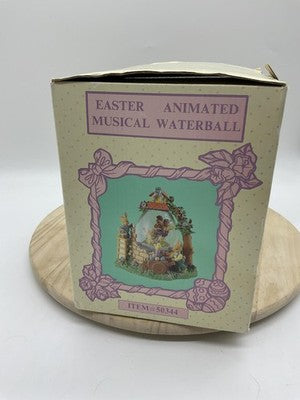 Easter Animated Musical Waterball Bunnies Chicks Eggs Rotating Decor Multicolor