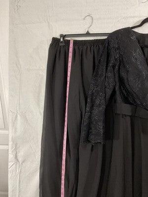 NEW VOGUE Dress Pants Set Womens XL Gray Lace Chiffon Long Sleeve Formal Wedding