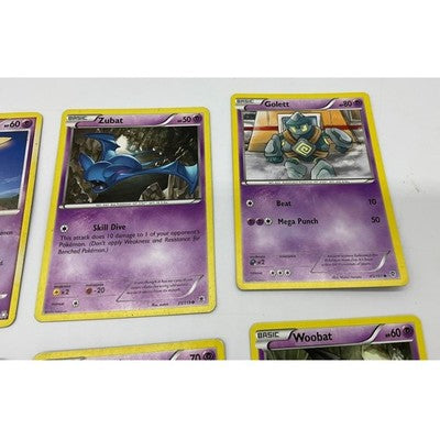 Pokemon Card Lot Psychic Type Zubat Golett Skorupi Woobat Gulpin TCG Bundle