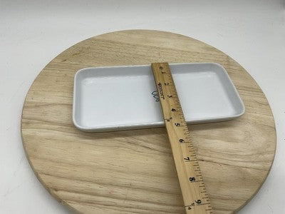 Grove Collaborative White Ceramic Vanity Tray Small Rectangular Bathroom Sink