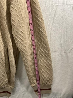 RISKROLE Jacket Mens 3XL Beige Textured Track Full Zip Elbow Patch Geometric