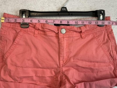 Aéropostale Shorts Womens 4 Pink Chino Short Cuffed Twill Casual Pockets