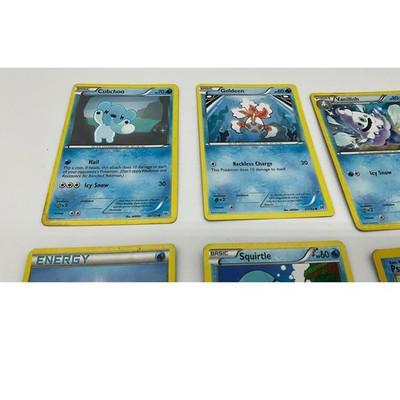 Pokemon Water Type Card Lot Squirtle Psyduck Goldeen Cubchoo Vanillish Energy