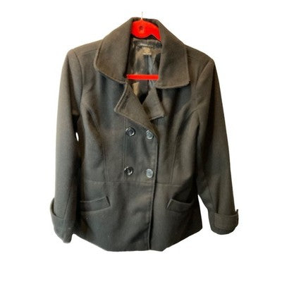 Robert Louis Women’s Jacket Medium Black Double-Breasted Wool Blend Lined