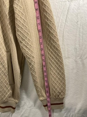 RISKROLE Jacket Mens 3XL Beige Textured Track Full Zip Elbow Patch Geometric