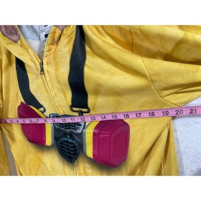 Faux Real Breaking Bad Hoodie Mens Small Yellow Hazmat Suit Cosplay Zip Up