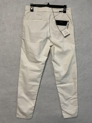 Zara Pants Mens 29 White Carrot Cropped Relaxed Fit Tapered Chino Casual