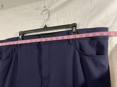 Torrid Pants Womens 24R Blue Ponte Cropped Dress Stretch Zip Pockets Workwear