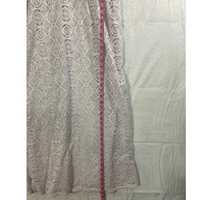 Spiaggia Dolce Lace Maxi Dress Womens L White V-Neck Crochet Beach Coverup Boho
