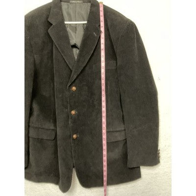 Zagato Signature Collection Sport Coat Men 50 Black Corduroy 3-Button Lined