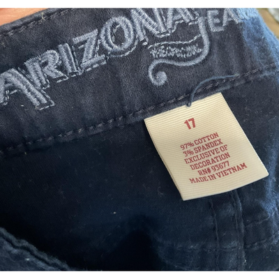Arizona Jean Co Jeans Womens 17 Navy Skinny Stretch Five Pocket Mid Rise Juniors