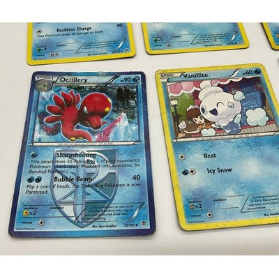 Pokemon Water Card Lot 6pc Blue Octillery Seaking Vanillite Carvanha TCG Bundle