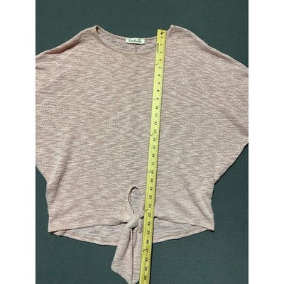 Vine & Love V-Neck Tie Hem Pullover Sweater Womens Looks to be XL Romantic Pink