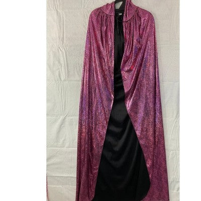 Hooded Cape Costume XL Pink Metallic Snakeskin Foil Full Length Cosplay