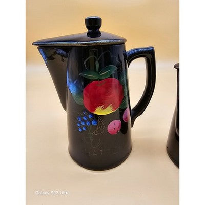 Vintage Ceramic Pancake Batter & Syrup Pitcher Set RETRO Hand-Painted Japan